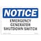 Signmission OSHA Notice, 5" Height, Generator Emergency Shutdown Switch Sign, 7" X 5", Landscape OS-NS-D-57-L-13096 - alternate 1